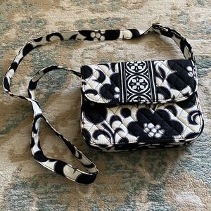 Vera Bradley Small Crossbody Black and White